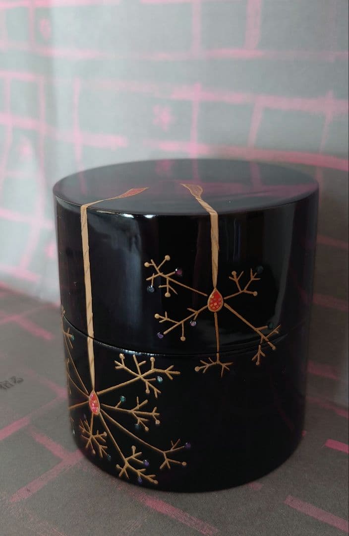 茶道具 漆棗 紙箱付蒔絵屋伯兆作蒔絵螺鈿中継中次