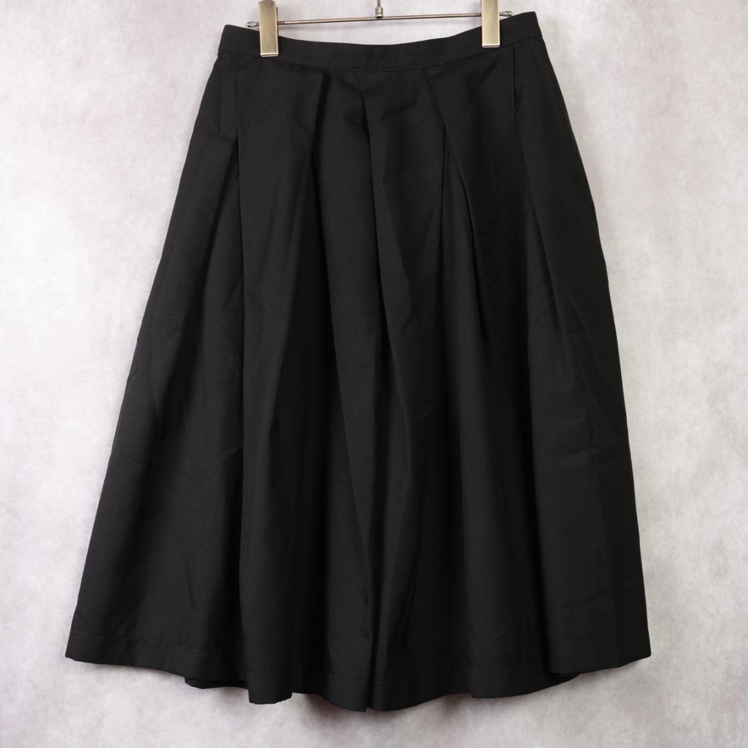 COMME des GARCONS　膝丈タックフレアスカート　ブラック