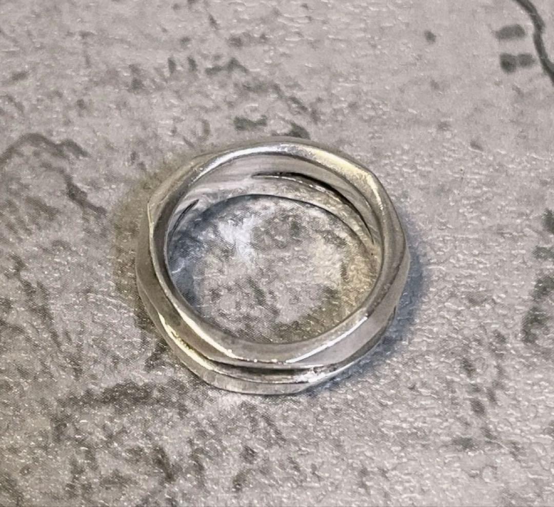 美品 GARNI Crockery Silver Double ring17号