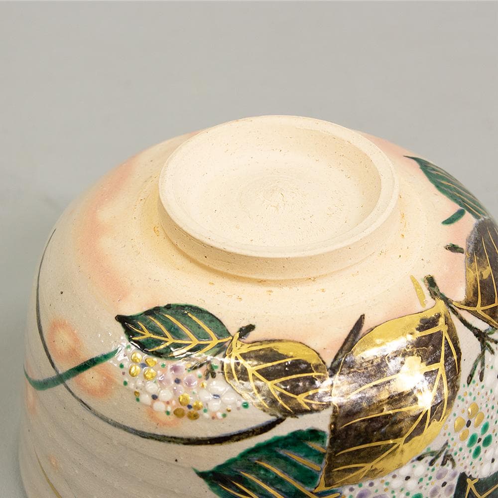 京焼 平安 中村秋峰 茶碗 乾山写 紫陽花 共箱 茶道具 抹茶碗