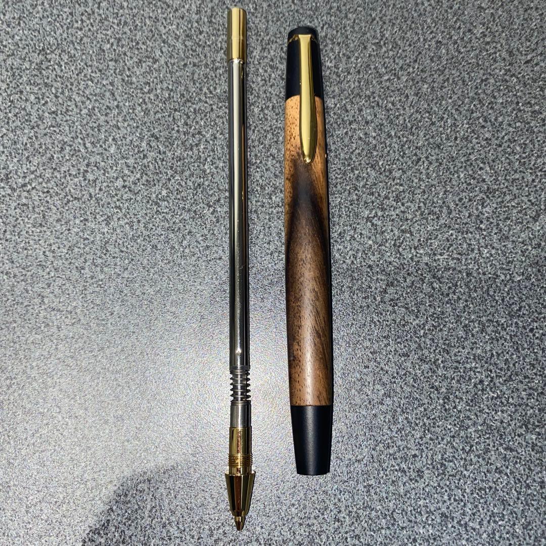 10時間以内発送】野原工芸旧型 黒柿 固定式口金 シャープペンシル 0.5mm