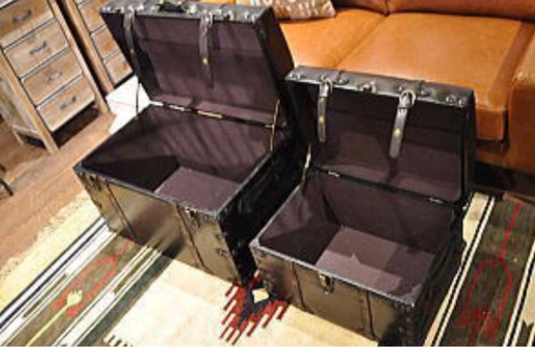 大型アンティーク宝箱スツールセット