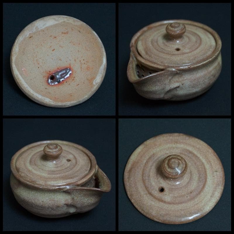 萩焼 水津乙彦造『玉露』宝瓶/湯冷まし/煎茶碗(六客)共箱