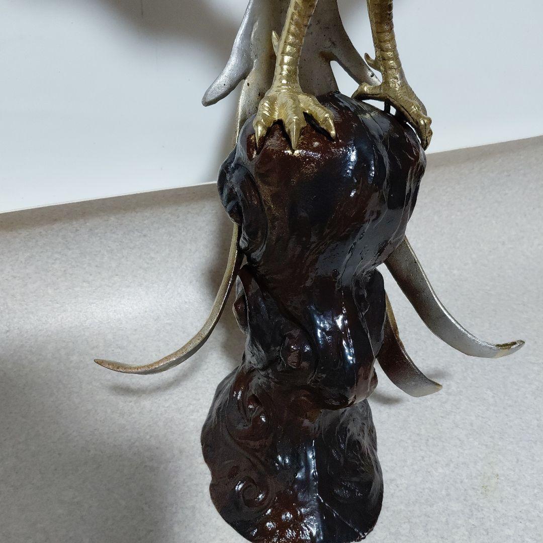 鳳凰の置物　金属製　縁起物　美術品　骨董品