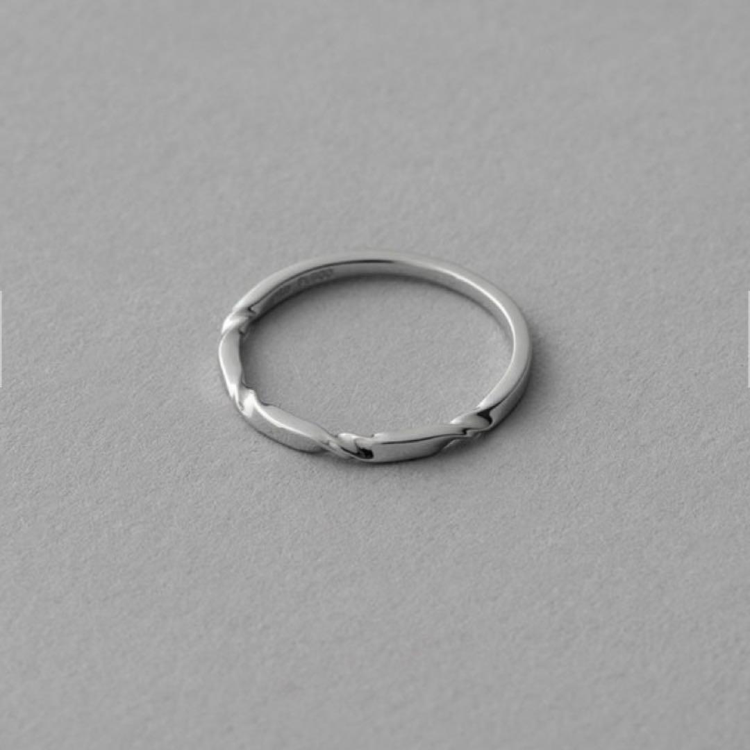 【ete】PT900 プラチナ ツイスト リング シルバー 9号