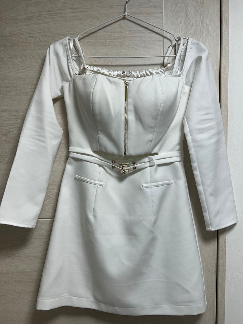 ROBE de FLEURS ローブドフルール ドレス キャバ ミニ 長袖 白