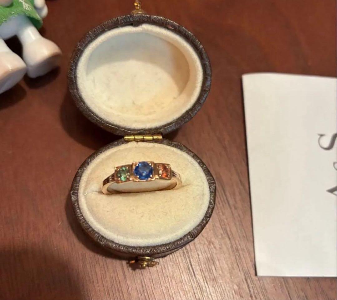 美品　アガット　agete マルチカラーストーンリング 11号