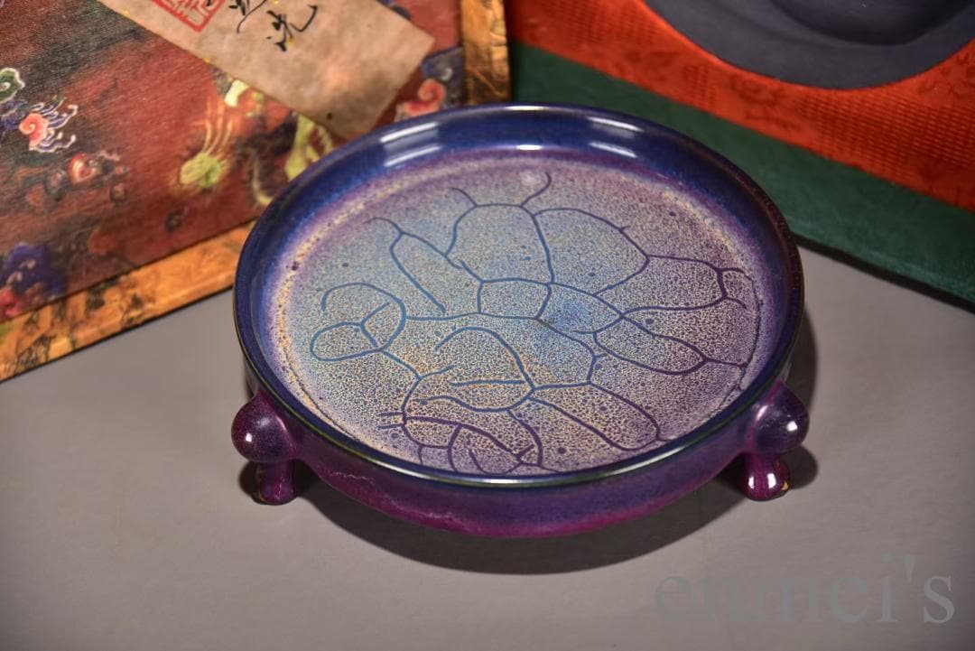 中国古美術 宋・鈞窯 紫紅釉 三足洗 壺 茶道具 古陶磁 骨董