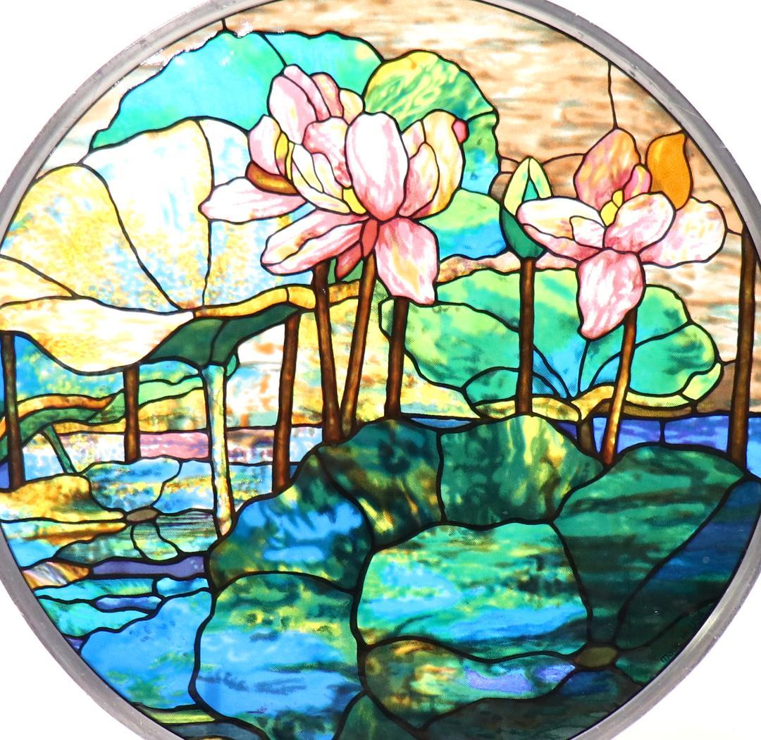 ルイス・C・ティファニー 睡蓮 丸型ヴィンテージステンドグラス 東京都