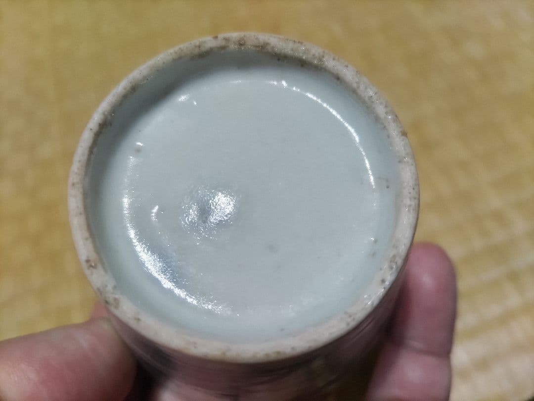 動物唐草紋初期様式そば猪口厚底成型蕎麦猪口古伊万里