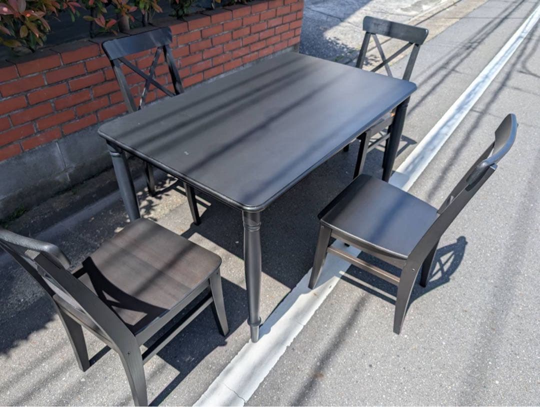 adl almira 　IKEA ダイニング5点セット　4人掛け　ブラック