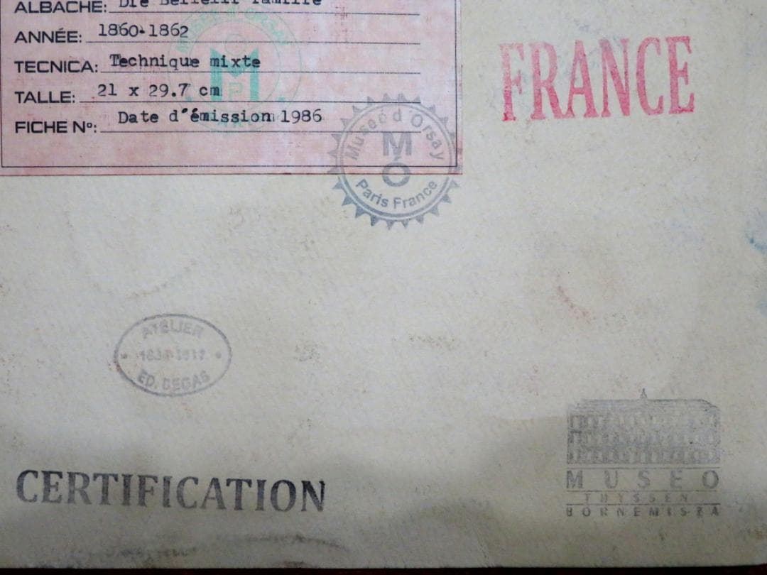 エドガー・ドガ ベレッリ一家 ミクストメディア 油彩 水彩 肉筆