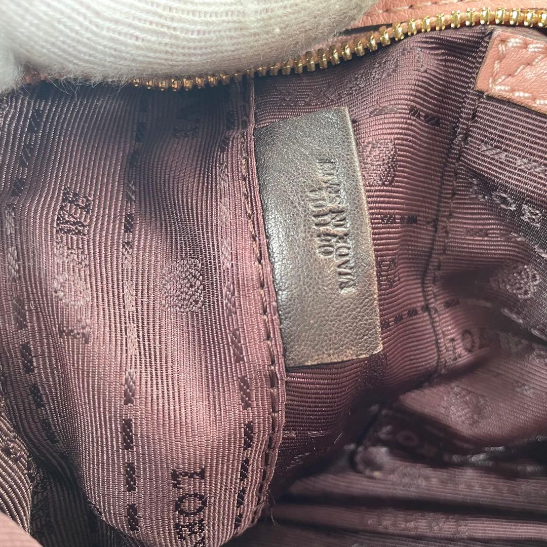 ロエベ　ヘリテージ　ハンドバッグ　ミニボストン　ロゴ型押し