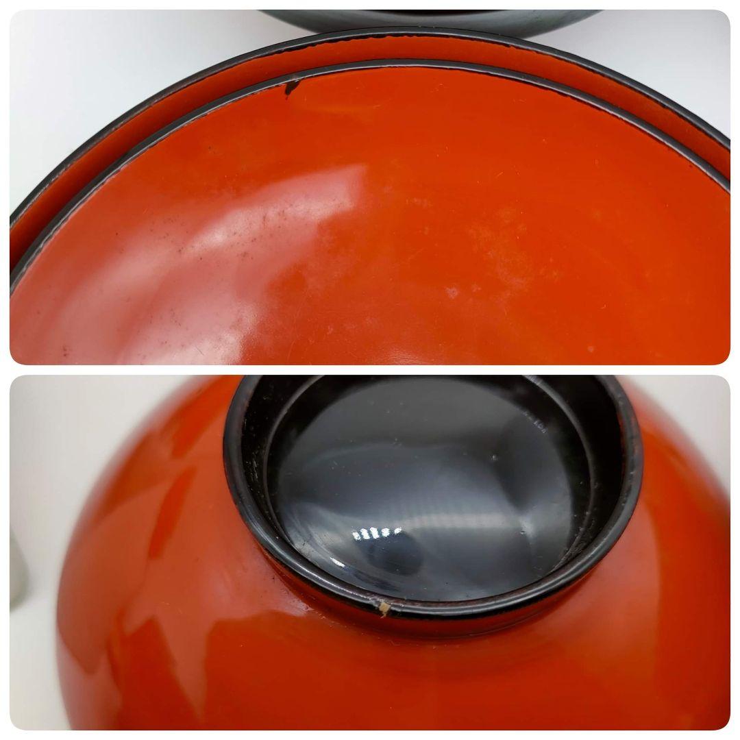 ② 會津塗 塗師 渡部喜三郎 本漆 蓋付き椀 堅地仕上 骨董 フォロー割