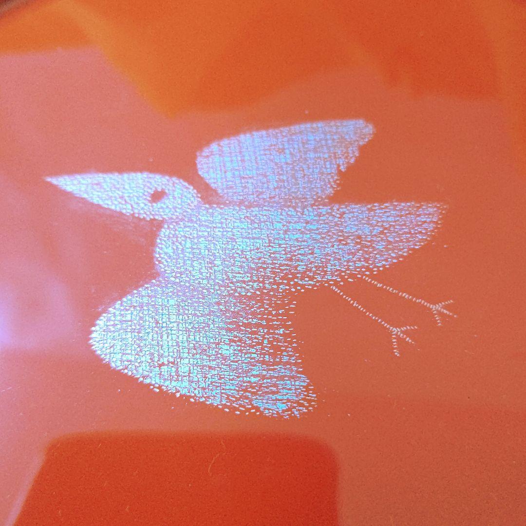 とり 沈金 銘々皿 文化功労者 三谷吾一 (輪島塗)