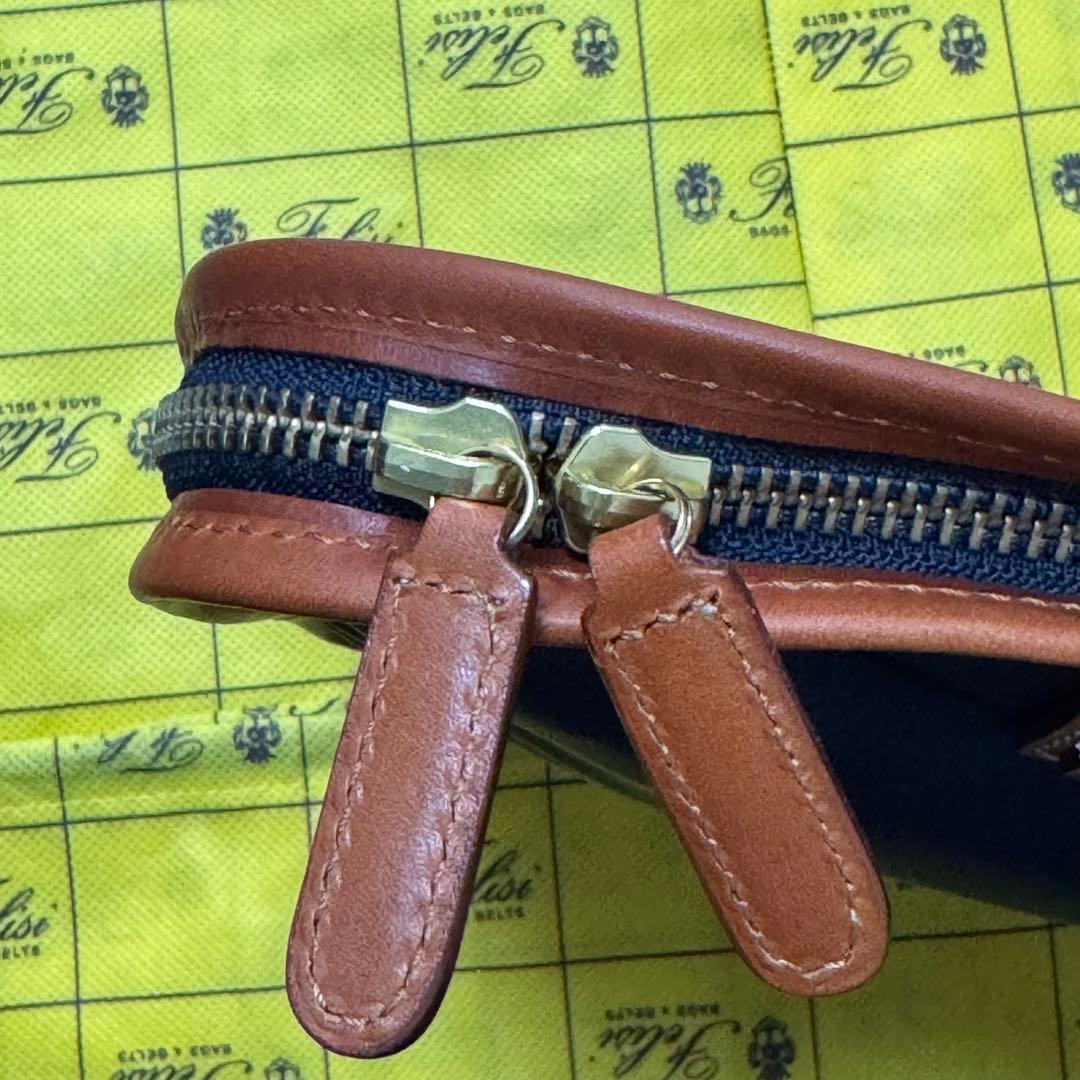 [新品未使用/ 定価¥60,500] Felisi 本革 ネイビービジネスバッグ