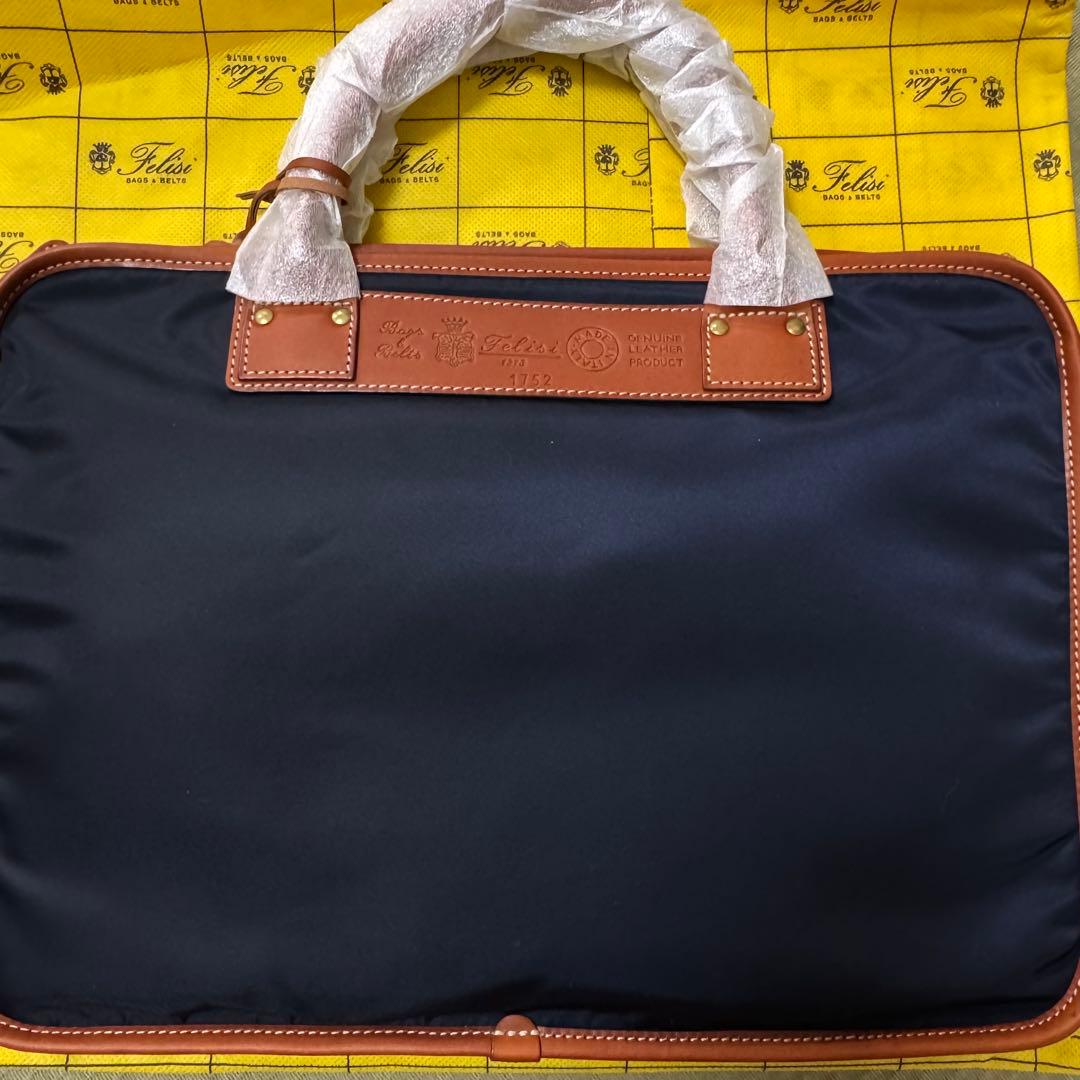 [新品未使用/ 定価¥60,500] Felisi 本革 ネイビービジネスバッグ