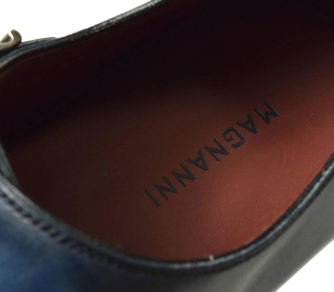 未使用 マグナーニ オパンケ モンクストラップ シューズ 37 ダークブルー