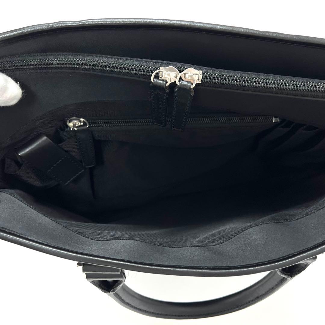 バーバリーブラックレーベル　ビジネスバッグ　ナイロン　レザー　チェック　ブラック