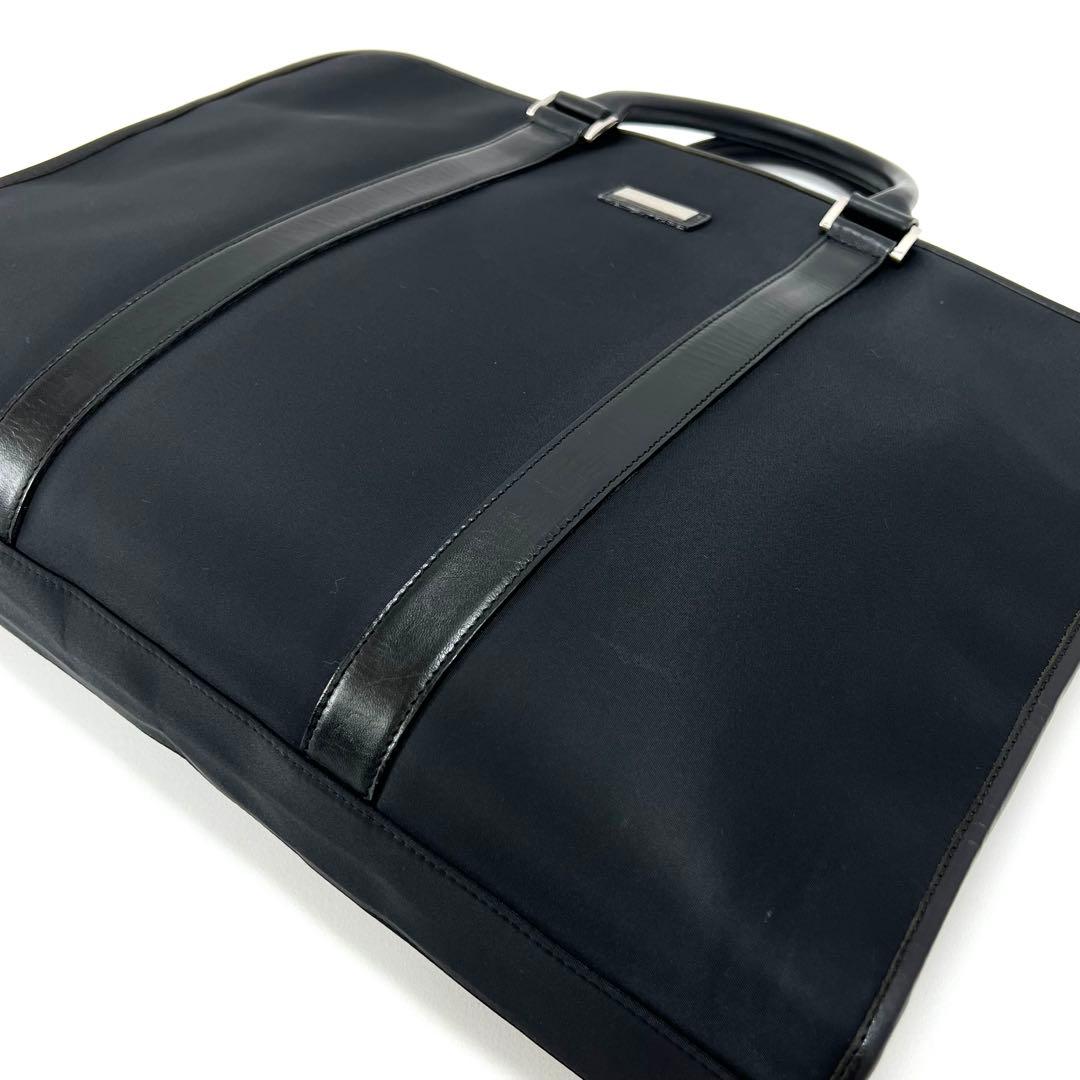 バーバリーブラックレーベル　ビジネスバッグ　ナイロン　レザー　チェック　ブラック