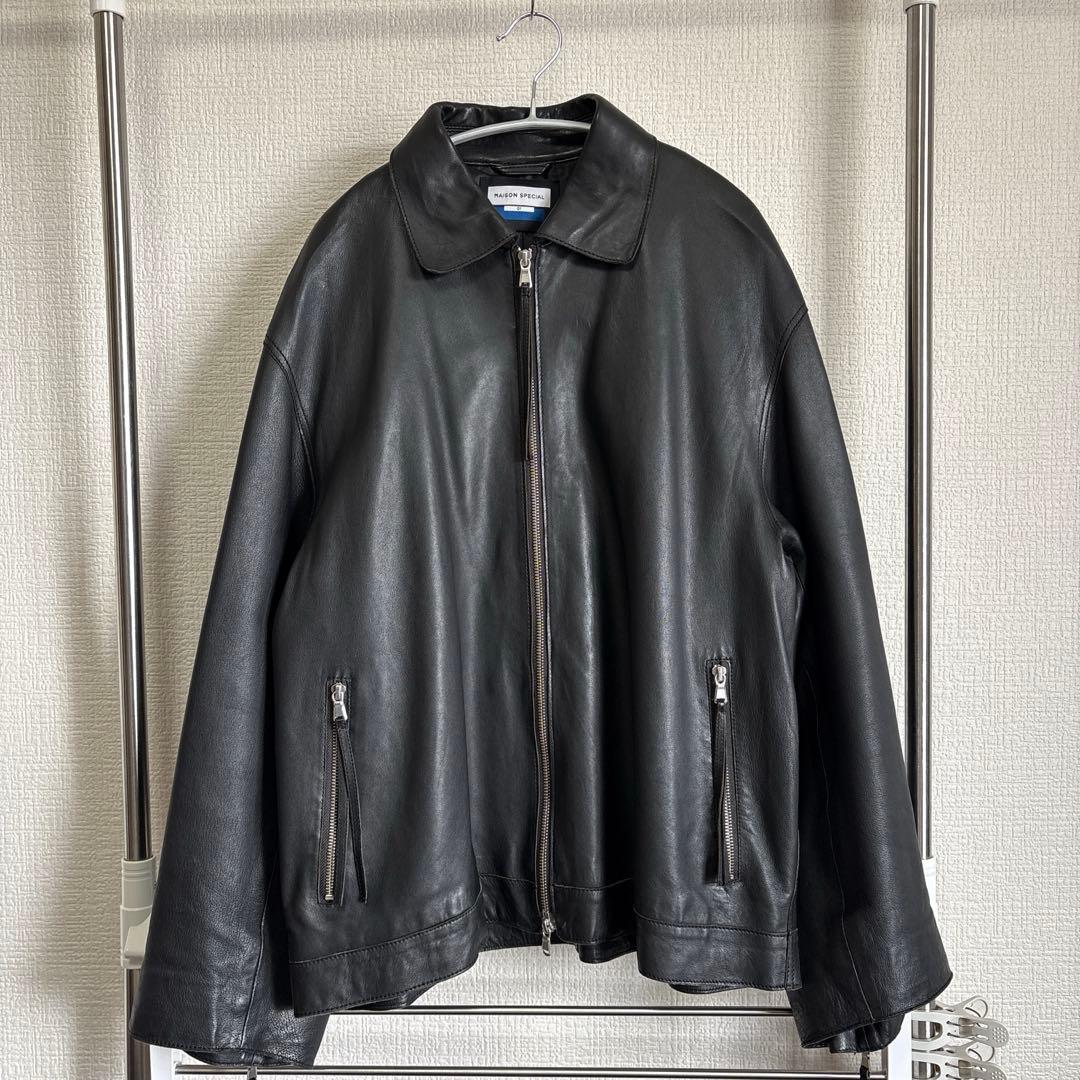 山田涼介着用✨ラムレザープライムオーバー襟付きシングルライダース