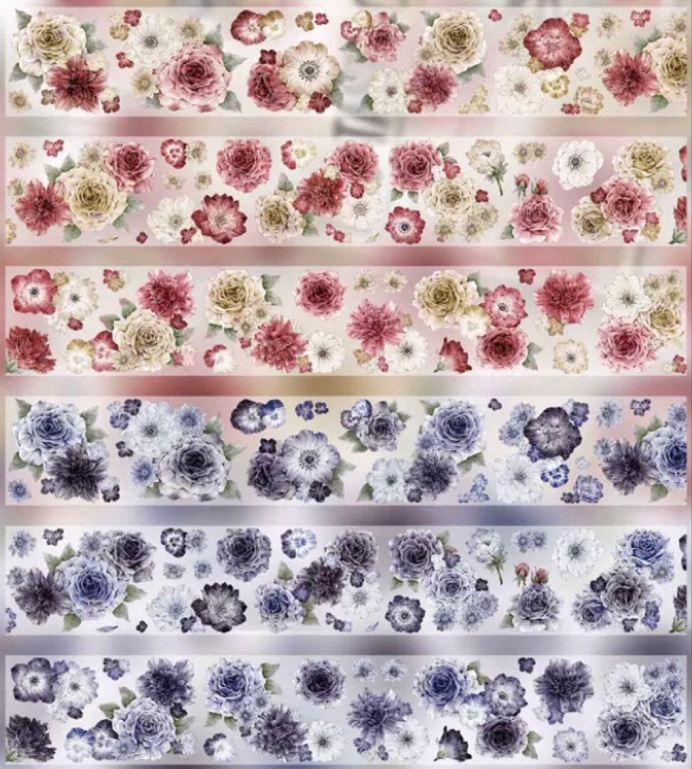 PET 花间暮色 ダイカット加工 6cm×4m 海外マスキングテープ 海外マステ