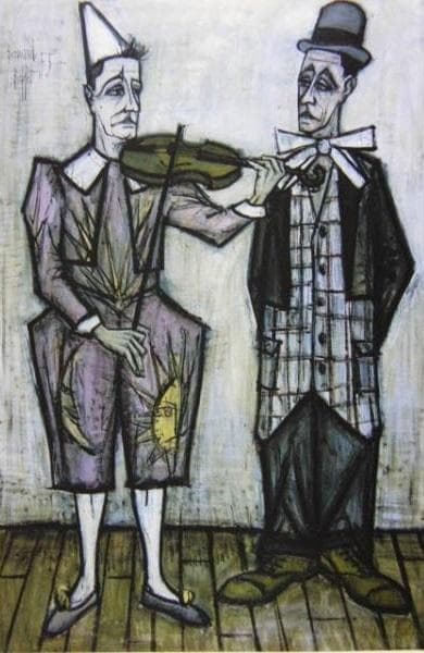 ベルナール・ビュッフェ【LE CIRQUE-Deux clowns】