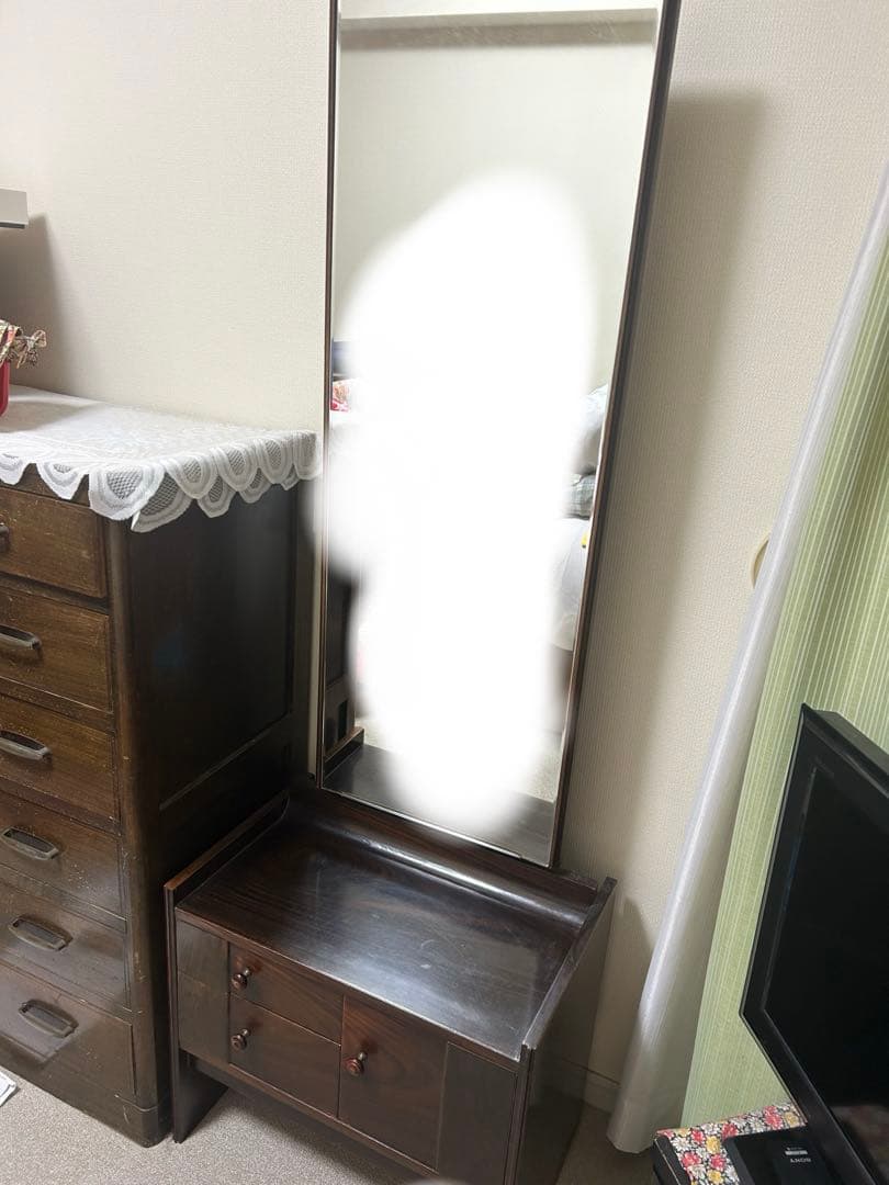 モダンなデザインのホワイトドレッサー デスクのみ 訳あり品J205-100-01