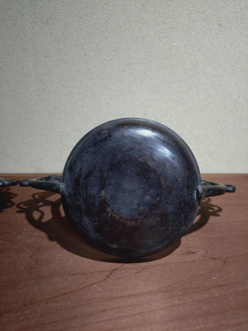 銅製 吊るし 蓮弁紋 灯火器一対 花器 花入れ 古道具 古民具 行