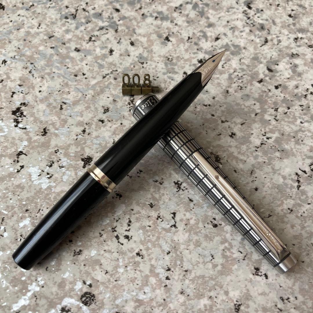 #008 オーバーホール済み 万年筆 PILOT 半格子 Elite 18k