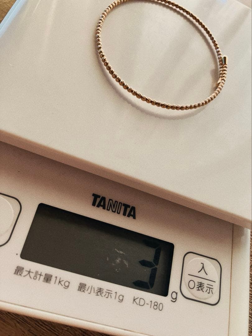 K18 カットボール アンクレット フリーサイズ ブレスレットにも♪