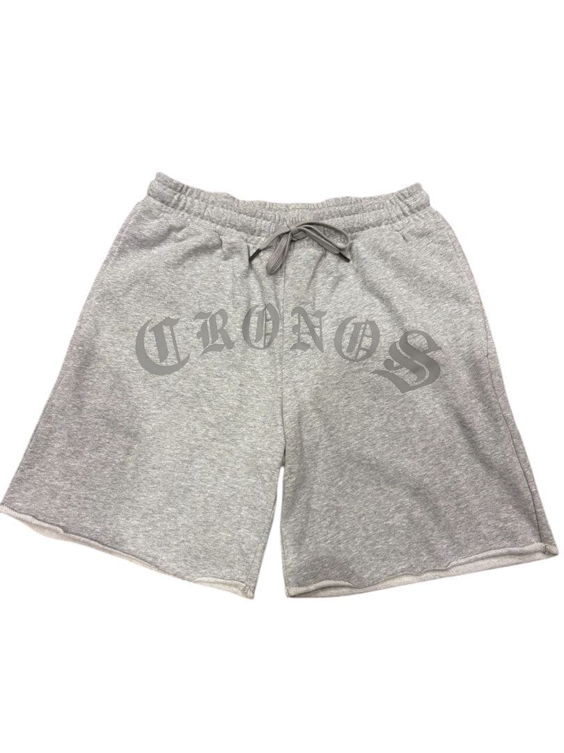 CRONOS上下セットアップブラックレターノースリーブフーディ&ショーツ