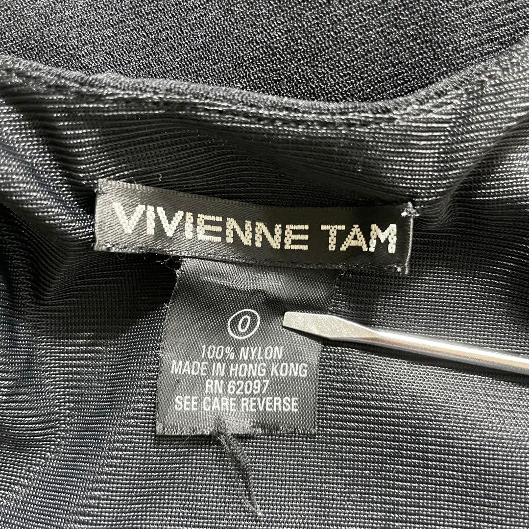 Vivienne Tam ノースリーブトップス 花柄刺繍 パワーネット 黒
