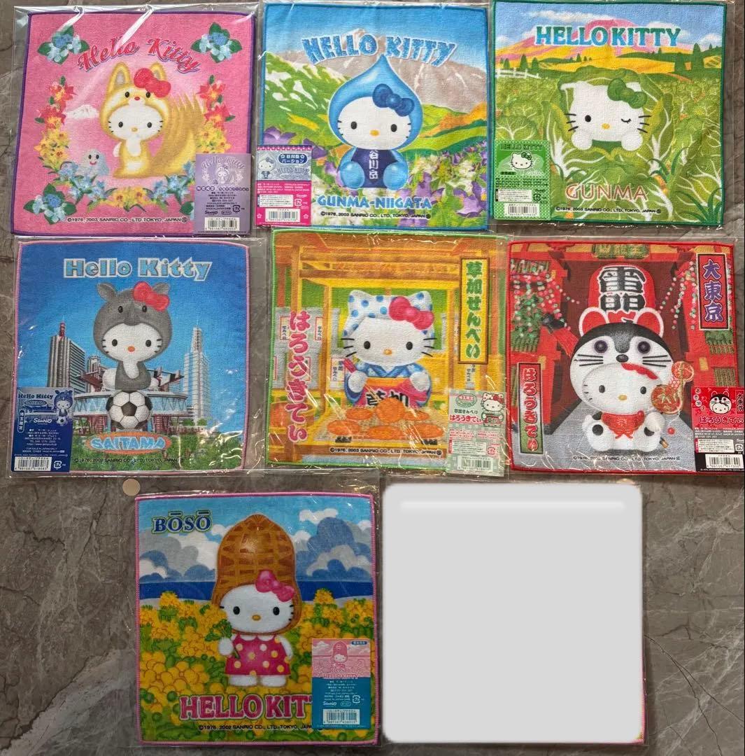 【希少】ハローキティ ご当地ハンカチ 91枚セット 未使用 平成レトロ
