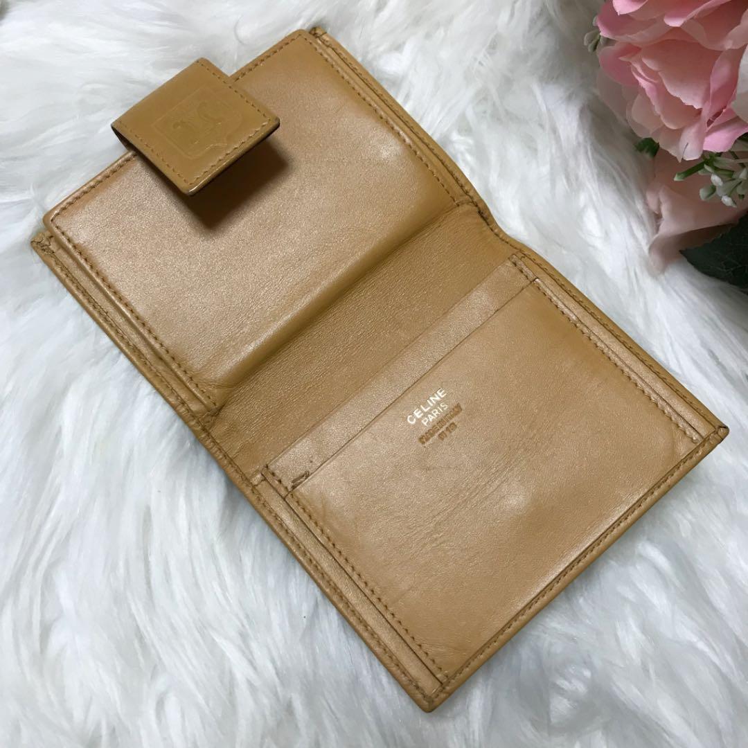 CELINE セリーヌ マカダム柄 トリオンフ がま口 二つ折り財布