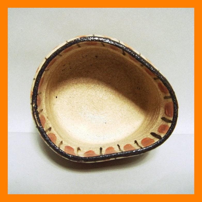 885『麦わら 沓形 猪口』ロ /骨董品 古美術 アンティーク 古玩