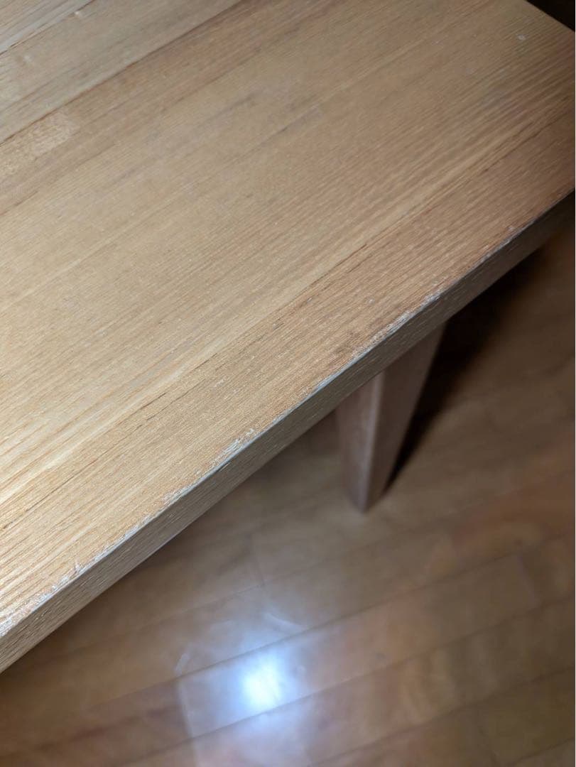 ■送料込■無印良品 正方形 木製デスク タモ材 天然木 廃盤机ダイニングテーブル