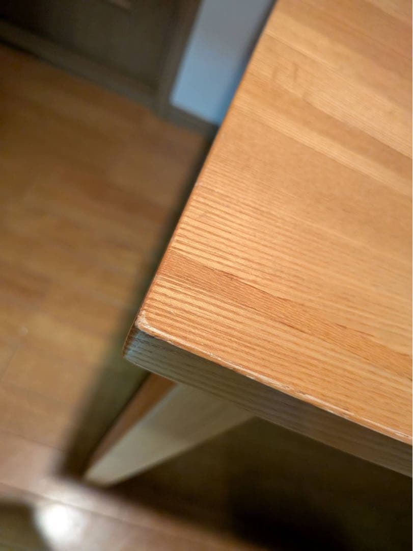 ■送料込■無印良品 正方形 木製デスク タモ材 天然木 廃盤机ダイニングテーブル