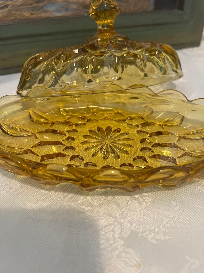 ヴィンテージ】Anchor Hocking アンバーガラス