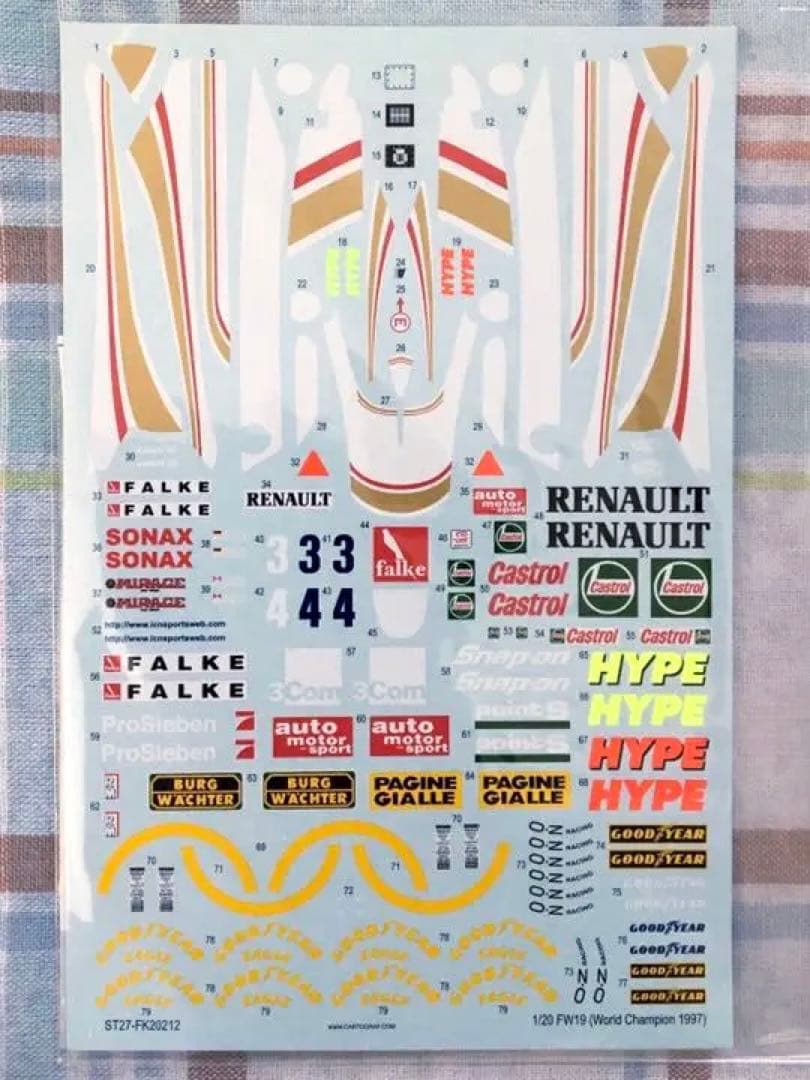 スタジオ27 1/20 ウィリアムズ FW19 リニューアル版 w/ロスマンズ