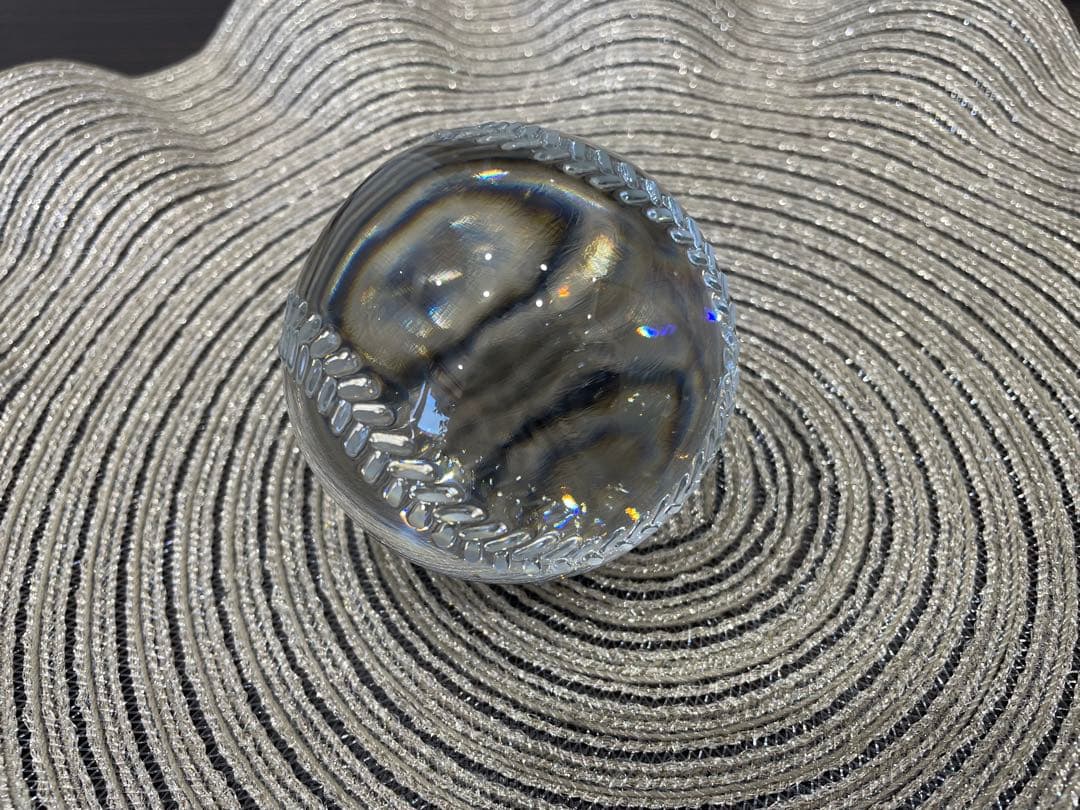 超希少 ティファニー ペーパーウエイト クリスタル 野球ボール 極美品