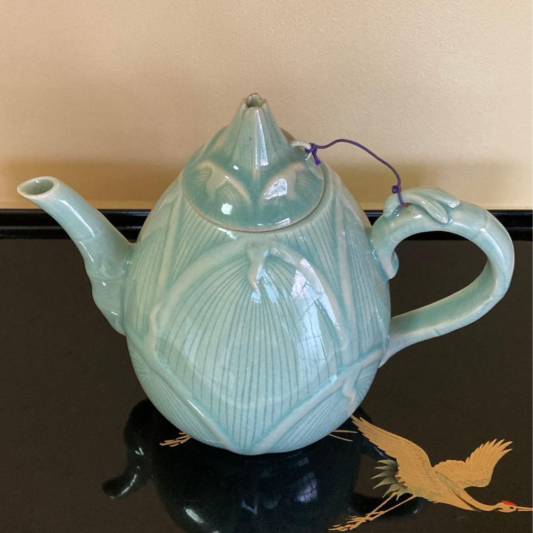 時代高麗青磁水注煎茶道具水差し青磁置物アンティーク工芸品 k537