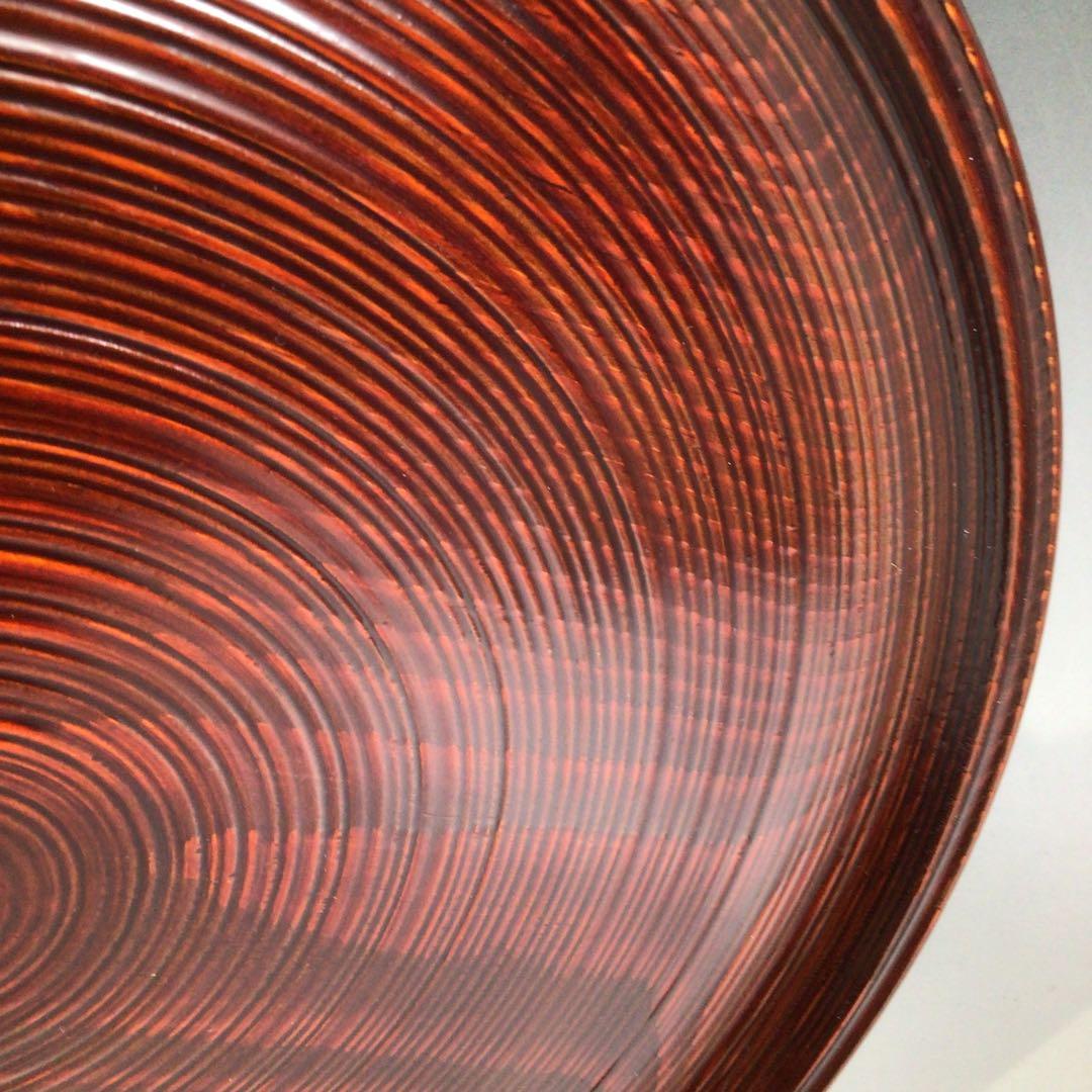 Ｐ２３７　丸盆　『岡本漆専堂』『溜塗』『即中斎好』『呂久呂目盆』　共箱　菓子器