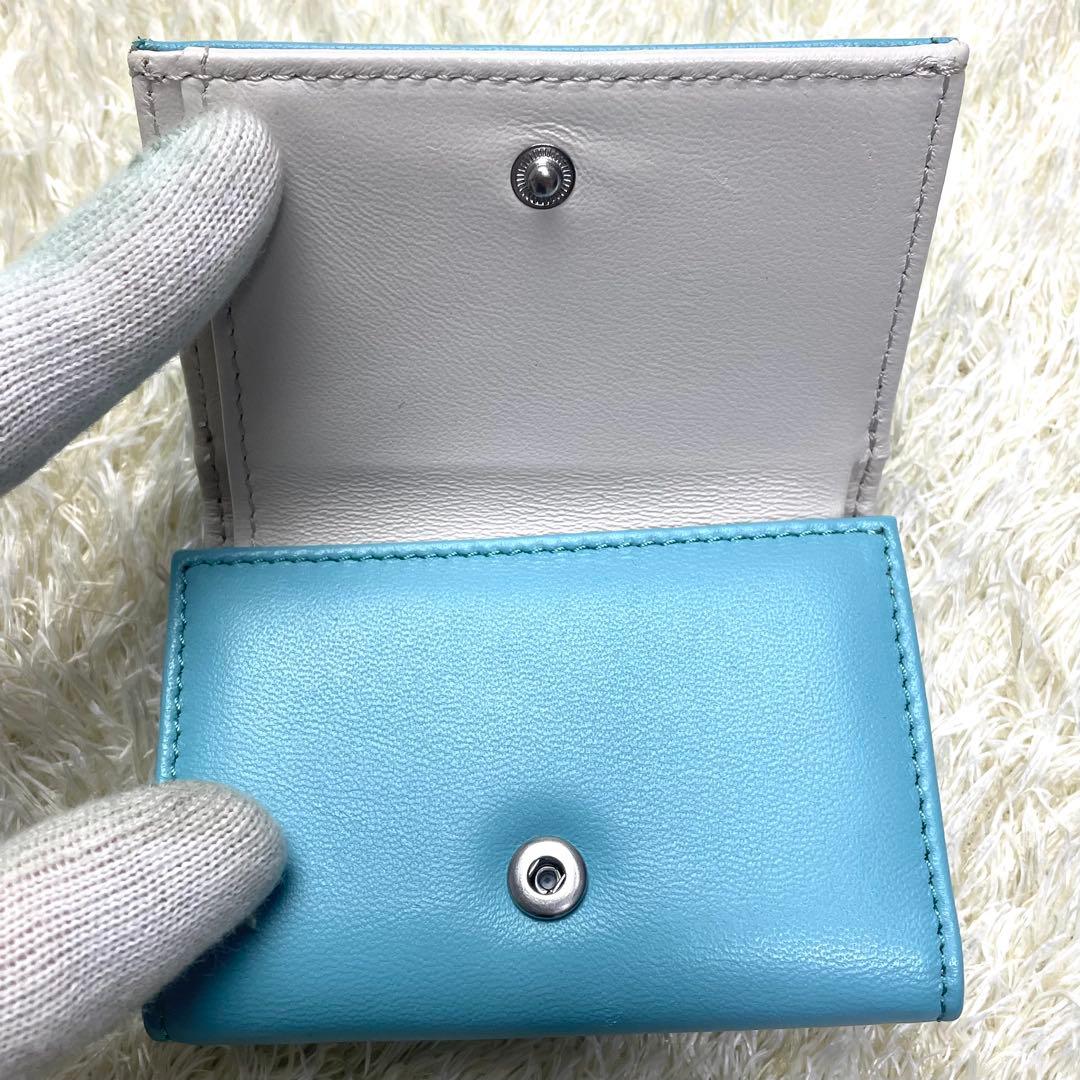 未使用に近い ヴィヴィアンウエストウッド 折財布 ブルー 三つ折り財布