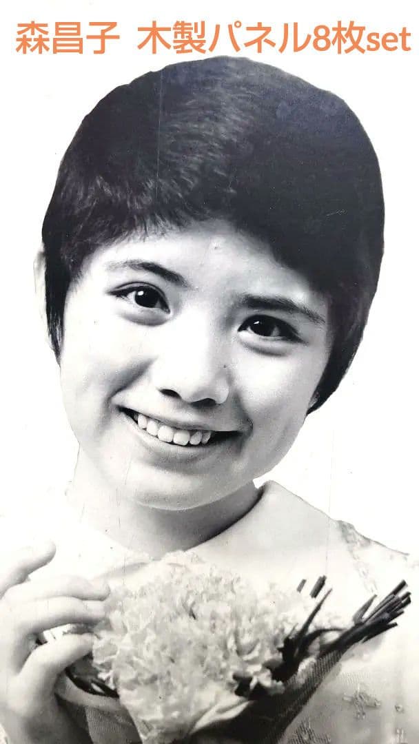 ❀森昌子 木製パネル ポスター 8枚 当時品 昭和レトロ アイドル 歌手