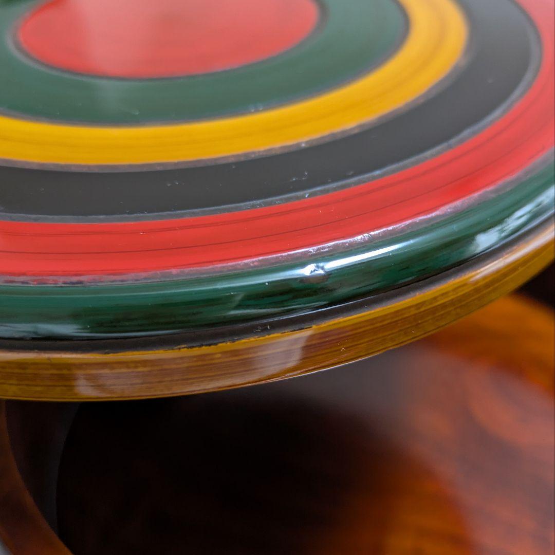 コマ二段丸重とコマ小器11碗 香川漆器　独楽塗