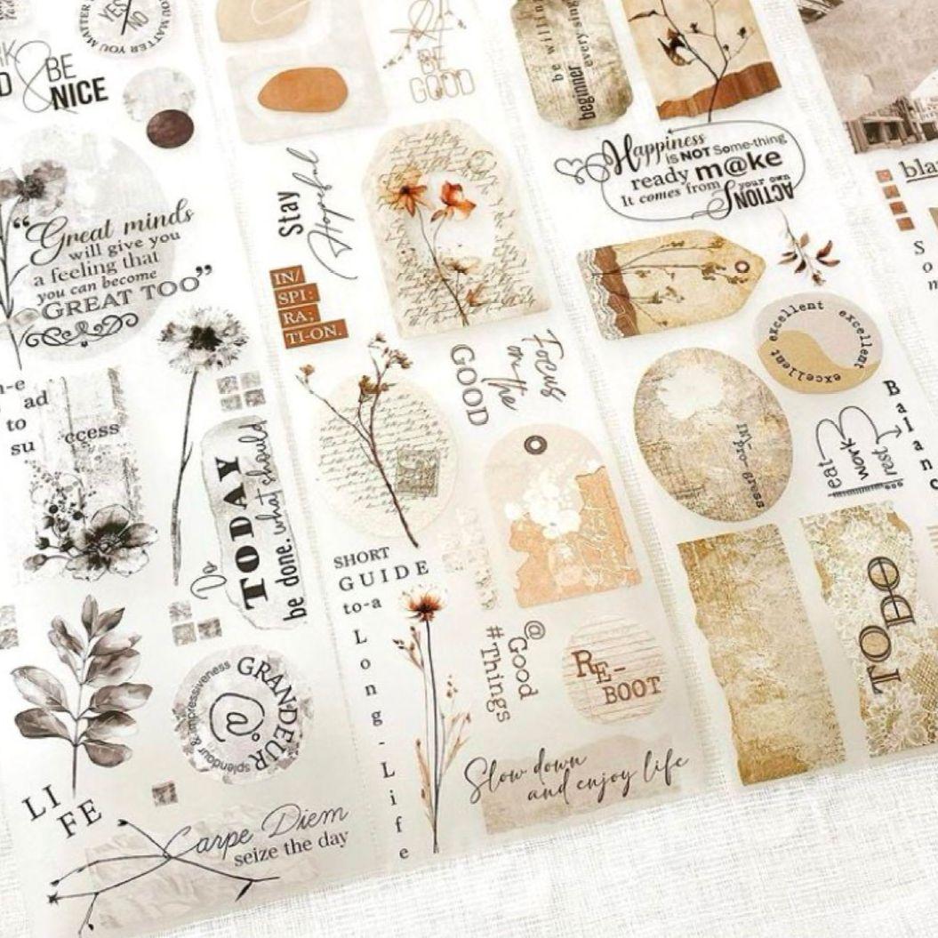 海外マステ 切り売り journal pages 1ループ200cm 6種類 海外マステ