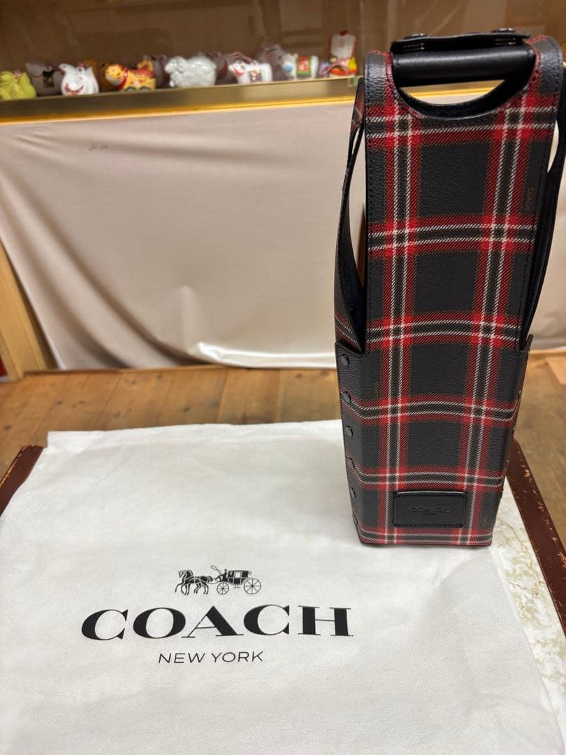 COACH チェック柄 ワインバッグ 保存袋付き 飲料・酒