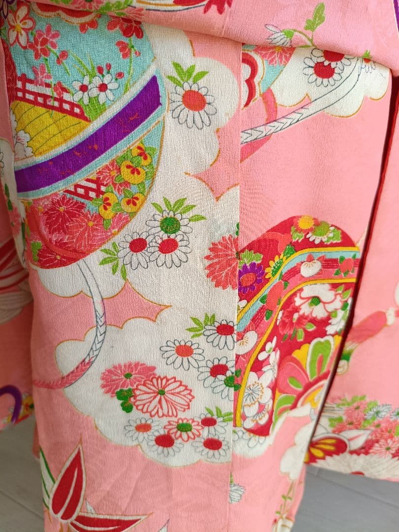 アンティークくすみピンクの着物単品