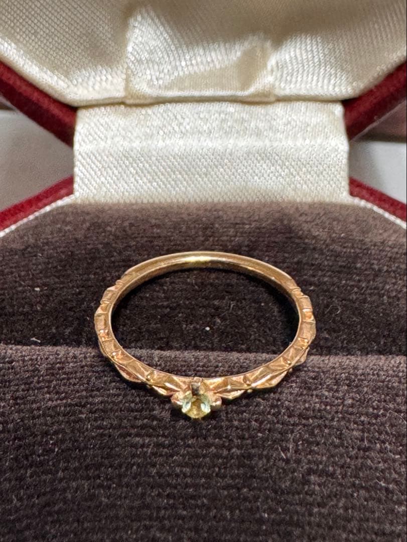 ageteアガット ペリドット ピンキーリング 2号